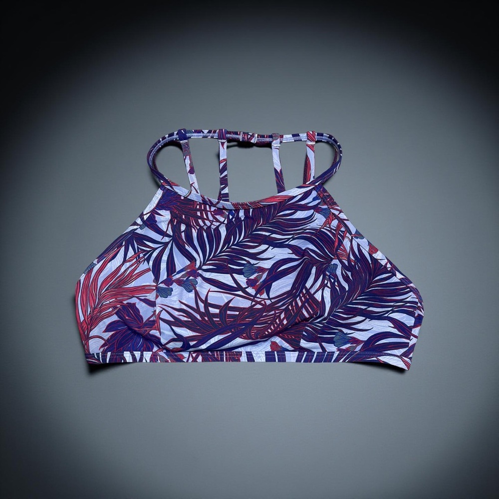 lululemon athletica Purple and Red Leaf Print Sports Bra